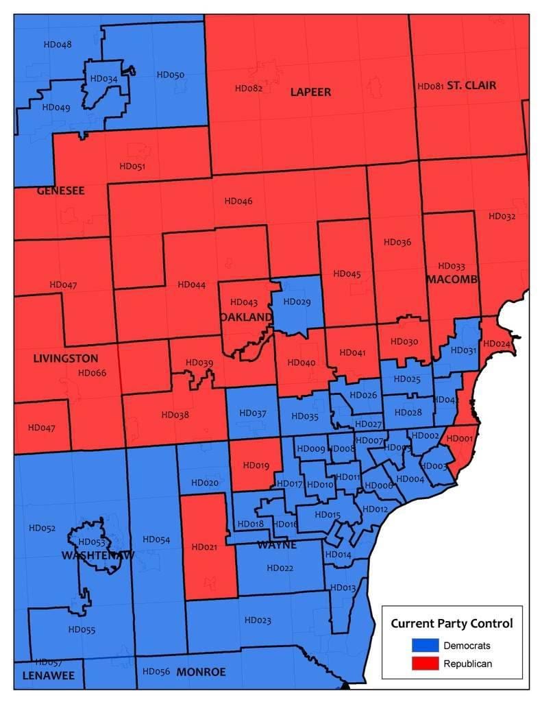 kat jeyografik nan zòn nan Detroit